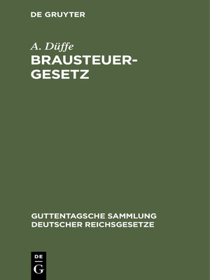 cover image of Brausteuergesetz